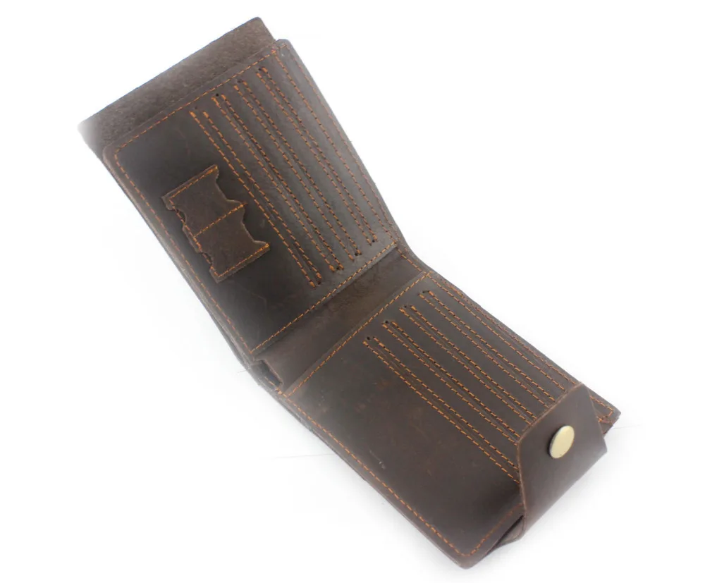 Мужской Байкерский винтажный кожаный держатель для карт кошелек с защелкой
