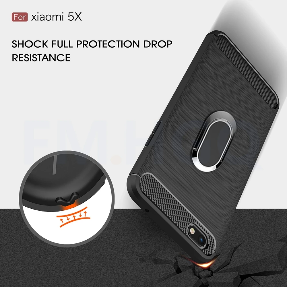 Силиконовые ТПУ чехлы из углеродного волокна для Xiaomi Mi 5X магнитный автомобильный