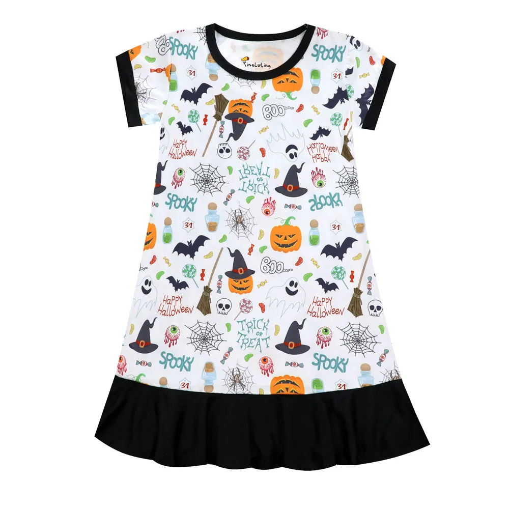 Модное Ночное платье с единорогом для маленьких девочек, Modis Pijama nino verano, ночные рубашки с принтом леса, спальное платье для девочек - Цвет: DC06