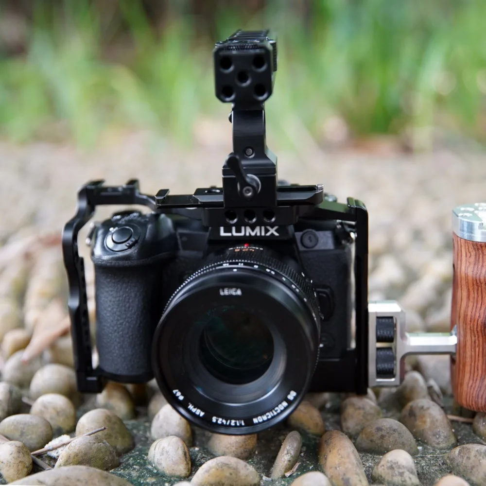 Niceyrig для цифрового фотоаппарата Panasonic Lumix GH5/GH5S Камера реечная оснастка корзины с HDMI Кабельный зажим для сыра с ручкой сверху железнодорожный вокзал Холодный башмак со штангой 15 мм