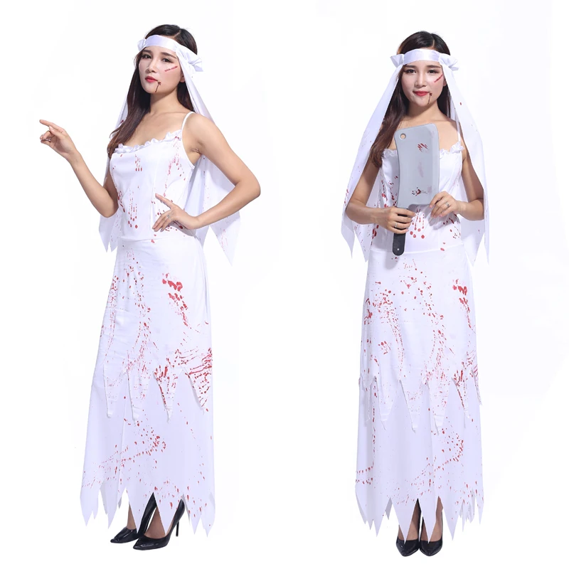 Костюм на Хэллоуин для взрослых женские призрак невесты кровавый ужас ролевых