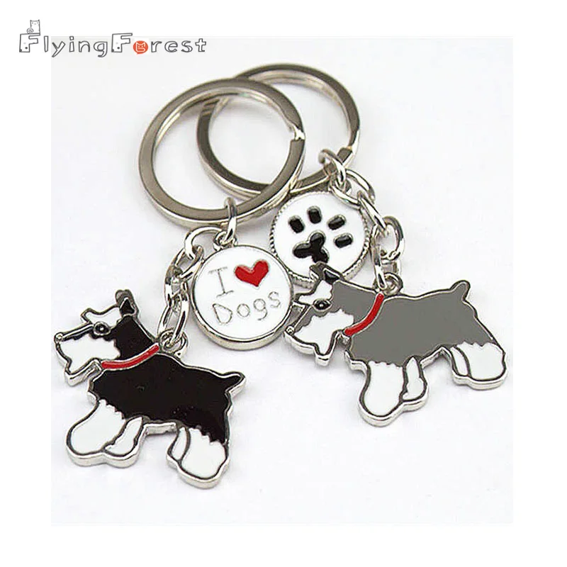 Брелок Schnauzer Dogs DIY сумка подвески металлические автомобильные брелки подарочные