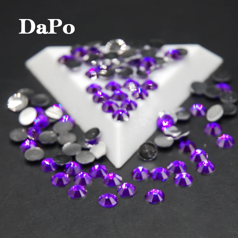 Оптовая продажа круглые акриловые стразы фиолетового цвета для украшения на