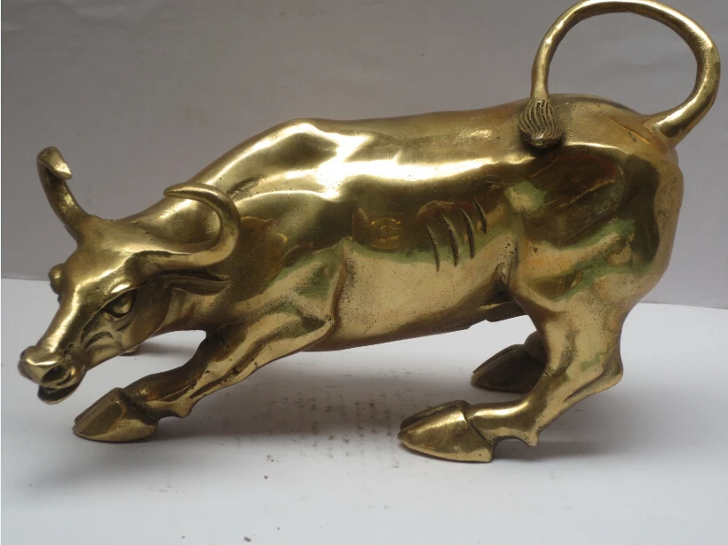 

Длинная 8-дюймовая настенная уличная бычья латунная резная статуя быка, Скульптура Быка, бесплатная доставка