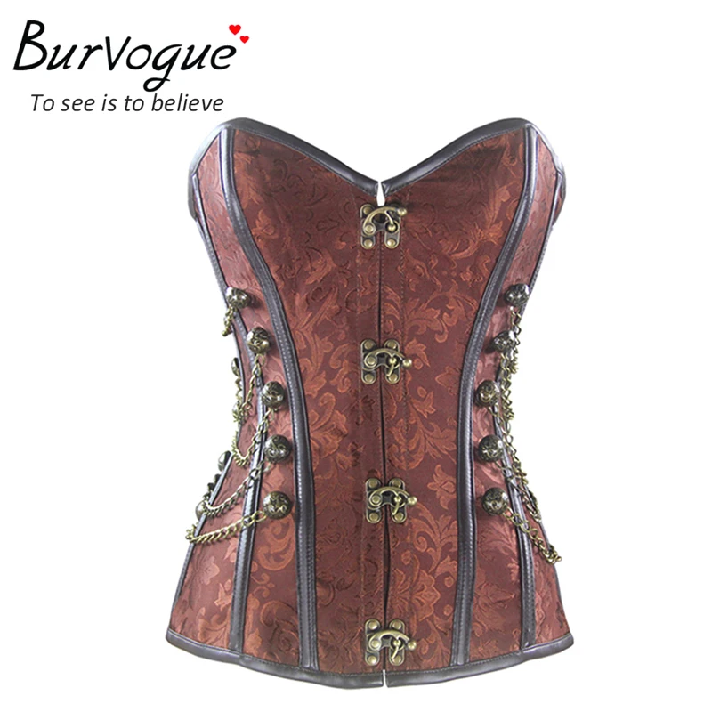 Корсет Burvogue в стиле стимпанк сексуальные корсеты и бюстье со стальными костями