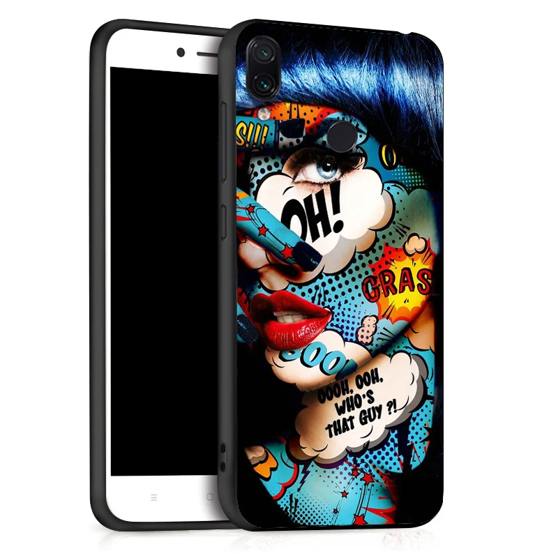 Case For Xiaomi Redmi Note 7 5 Pro 8 Cases Coque 3D DIY Painted Black Flower Cat Cover On For Xiaomi Mi 9 SE Xiomi 9T Bumper