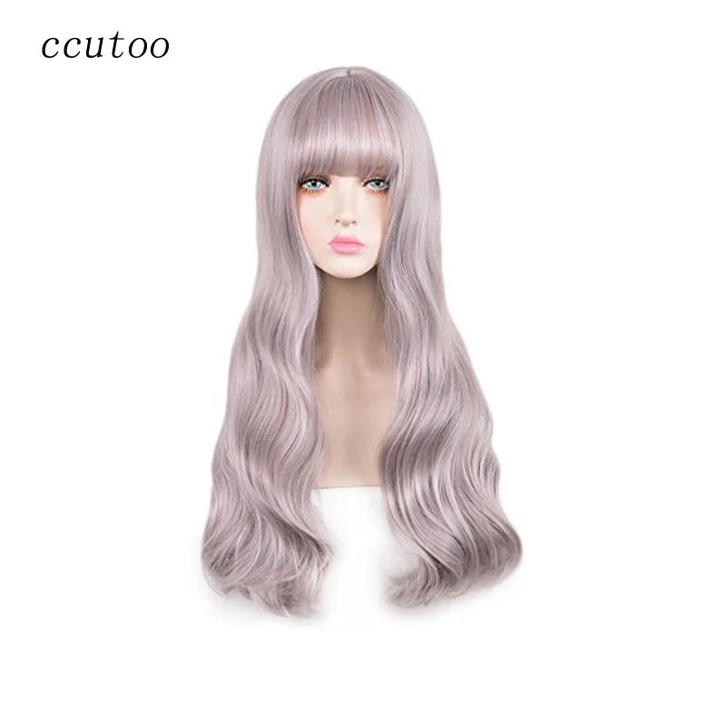 Ccutoo 26 &quotженские Воздушные челки смешанные коричневый серебристо серый Culy