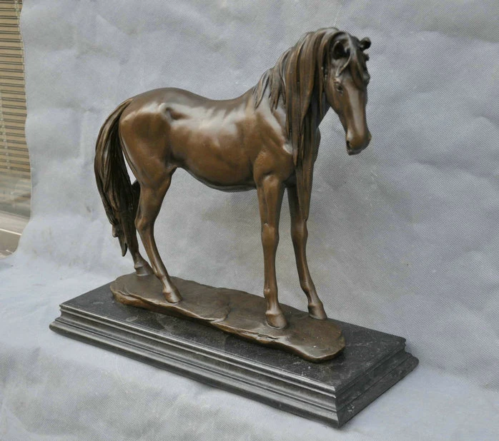 Бронзовая статуя лошади 17 дюймов на мраморной основе|statue sculpture|statue horsestatue bases |