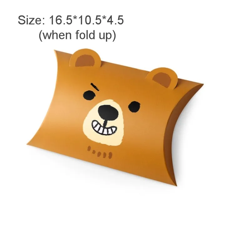 Bear 6 шт. подарочные коробки для конфет в виде лебедя, оленя и рождественской елки, упаковочные коробки для гостей, подарочные сумки, вечерние подарочные коробки для детей, Подарочная коробка для подушки, Свадебная коробка - Цвет: Bear
