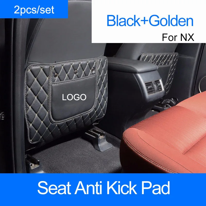 For NX Black 2Pcs QHCP автомобильный подлокотник коробка анти-кик мат задняя защита сиденья коврик детский анти-кик коврик подходит для Lexus ES200 250 NX200 300 RX300 450H - Название цвета: For NX Black 2Pcs