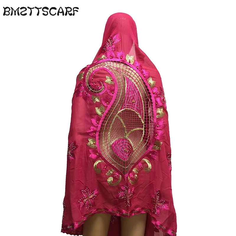 Африканские женские шарфы мусульманский вышитый большой шарф приятный дизайн на