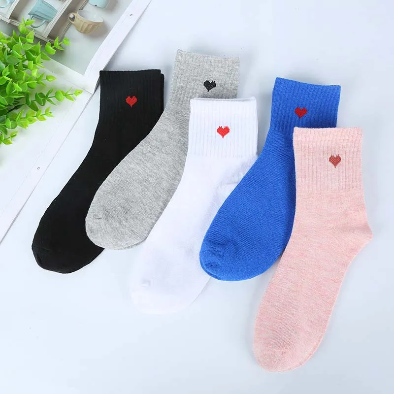 Новые Женские однотонные короткие носки средней длины тонкие с принтом в форме