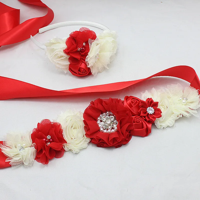 Женский ремень красная фатиновая лента для волос|sash belt|flower sash beltflower belt |