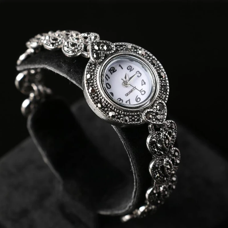 2018 HOT Antique silver resin crystal retro alloy electronic watch bracelet A few ethnic minority ornaments Factory wholesale | Украшения и