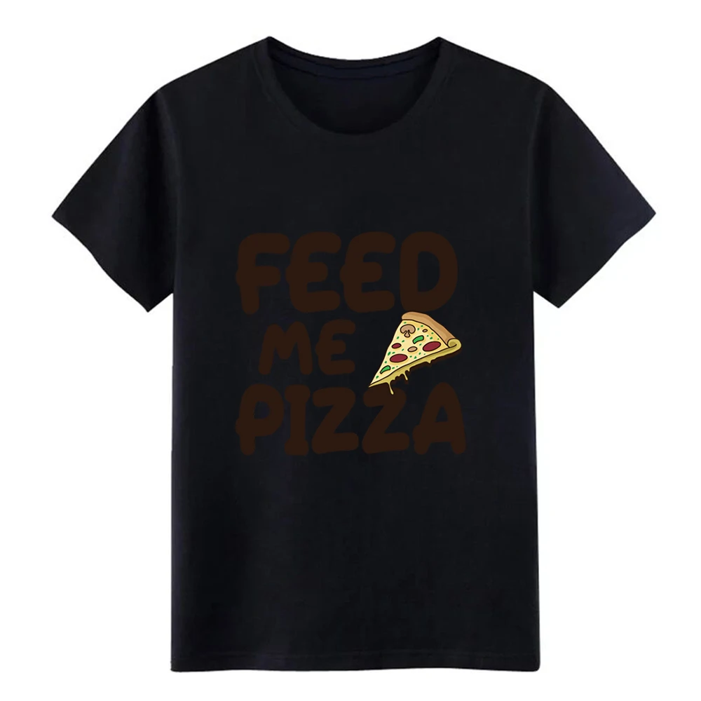 Мужская футболка с принтом Feed me Pizza хлопковая Футболка круглым вырезом и
