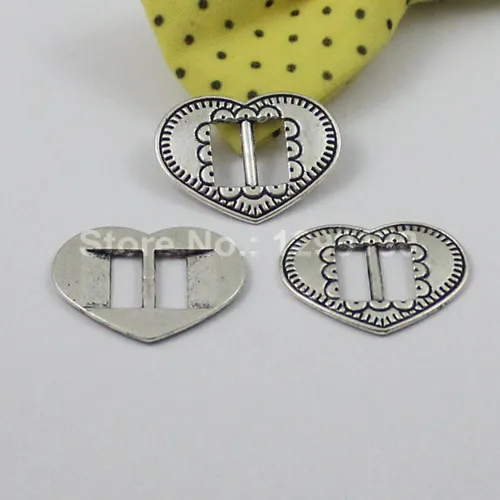 30 шт. модный слайдер в виде сердца античное серебро для браслета ожерелья шнура