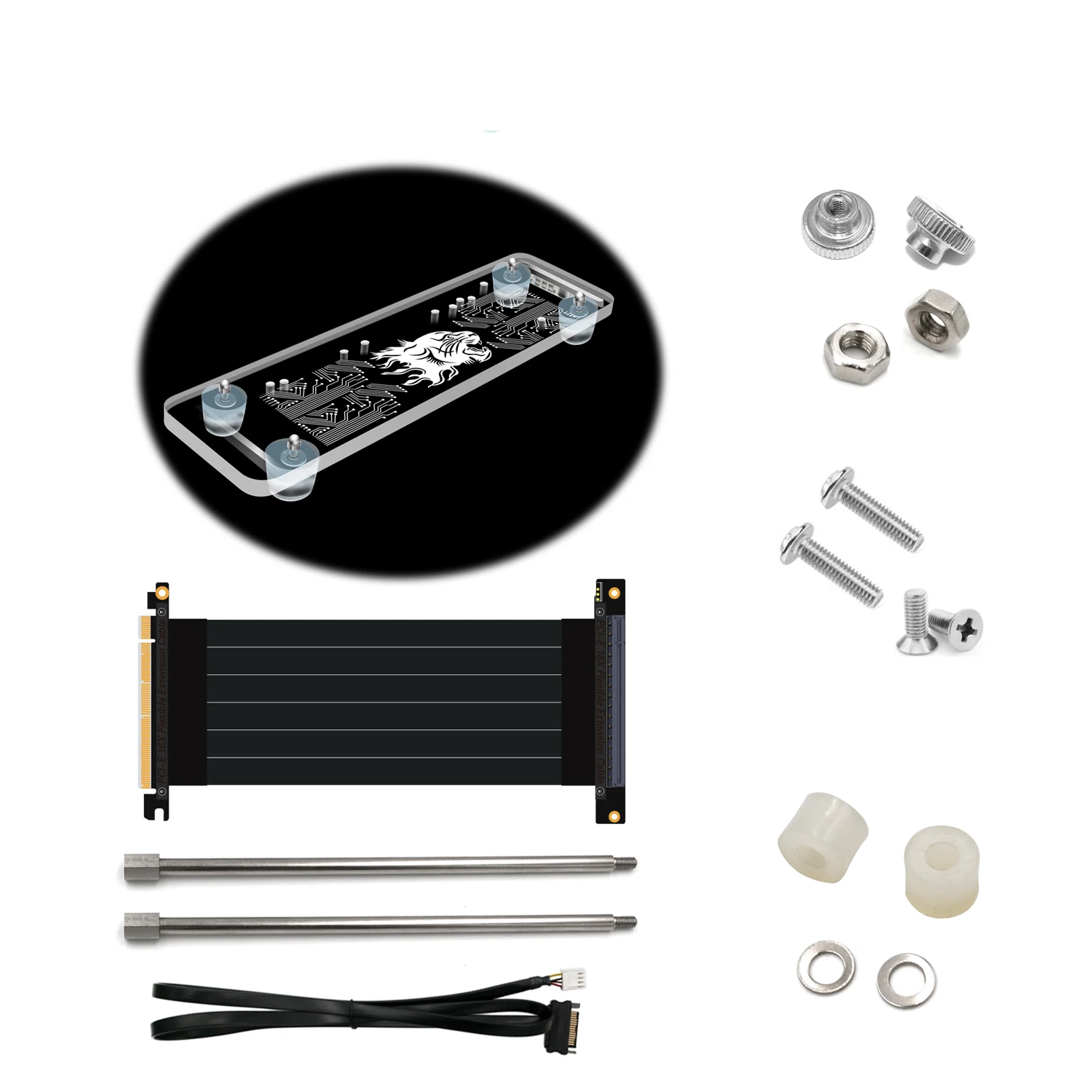 Кронштейн для видеокарты RGB со светодиодной подсветкой и PCI E 3.0 16X переходной
