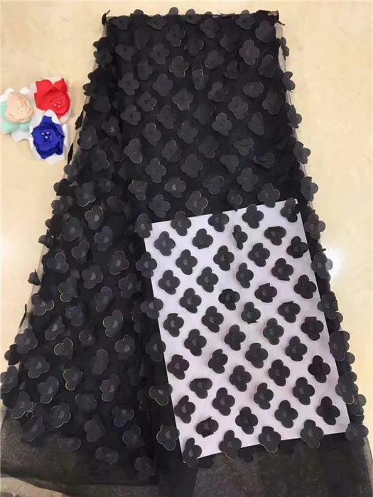 Светло-серый 2018 Высокое качество африканская кружевная ткань 3D Цветы Тюль новый