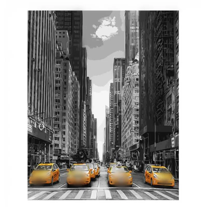 Новейший New York Street Diy масляной Набор для рисования по номерам Настенная картина