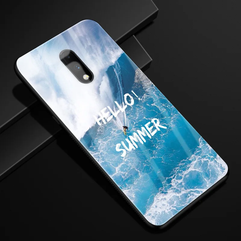Для Oneplus 7 Pro Чехол оргстекло PC чехол для телефона черный TPU бампер чехол для One Plus 7 7Pro Oneplus 7 Pro закаленное стекло чехол