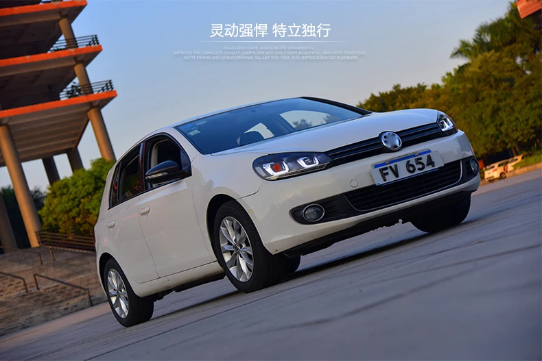KOWELL автомобильный Стайлинг для VW Golf 6 для Mk6 фара R20 светодиодный DRL движущийся сигнал H7 D2H HID Bi Xenon