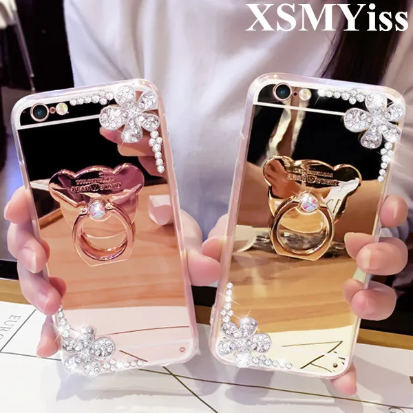 Роскошный чехол со стразами для Samsung S6 S7 S8 S9 S10 PLUS Lite Note5 8 910 блестящее зеркало