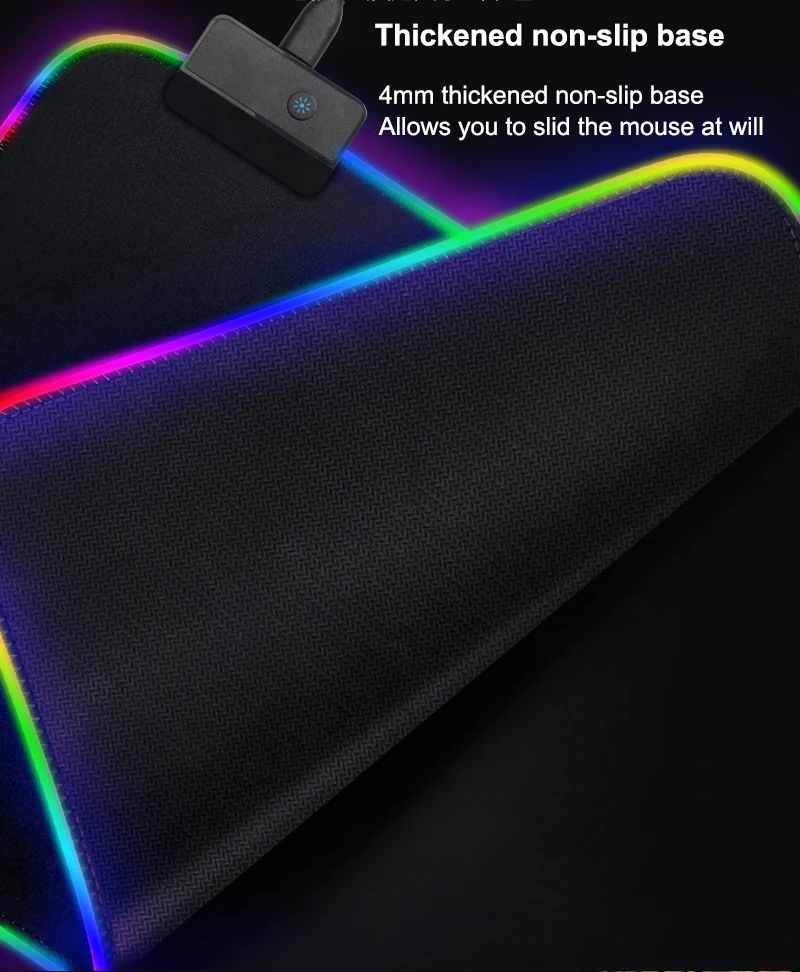 HECULAS RGB Led подсветка игровой коврик для мыши 80x30 см Большой размер резиновая основа мягкий коврик для мыши Противоскользящий коврик для мыши с блокирующим краем
