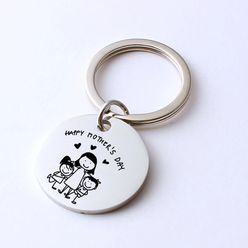 Брелок из нержавеющей стали с надписью Happy Mother's Day stick рисунок для мамы и детей