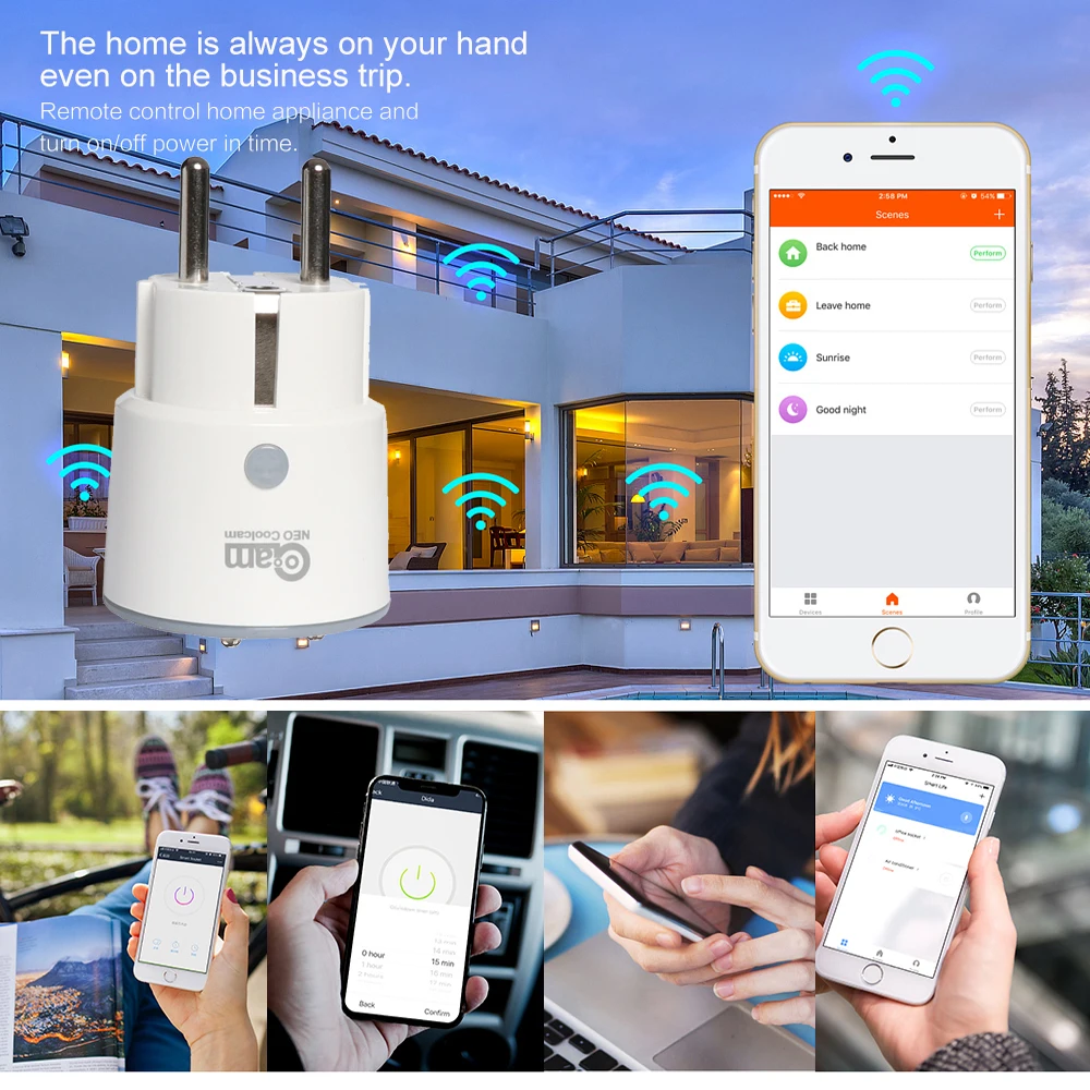 NEO Coolcam умная розетка Wi-Fi 3680 Вт 16А таймер для мониторинга энергии ЕС розетка Голосовое управление от Alexa Google IFTTT