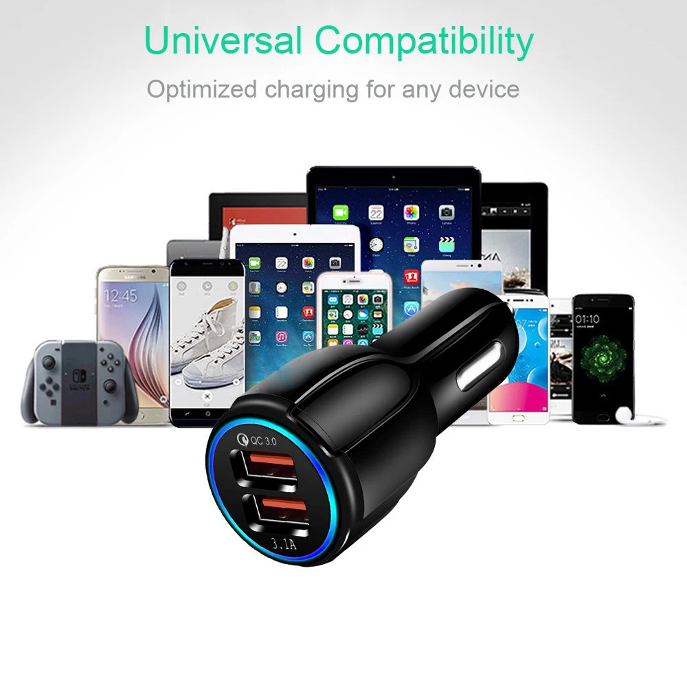 Автомобильное зарядное устройство USB Quick Charge 3 0 2 для мобильного телефона порта