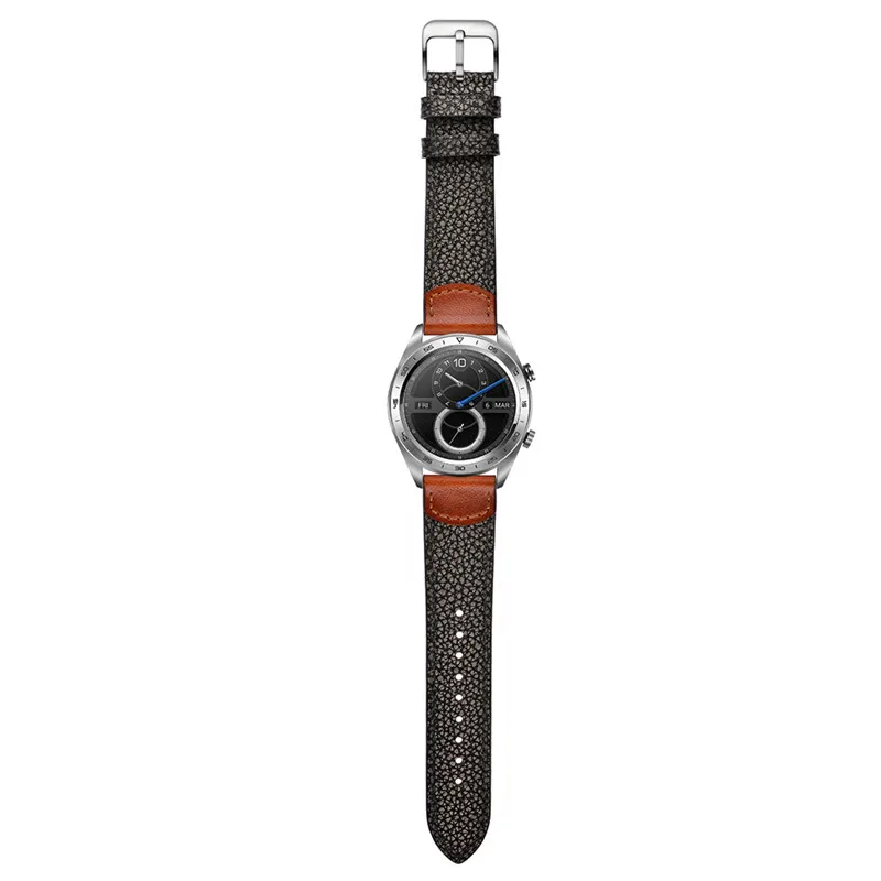 Кожаный ремешок для huawei watch GT GT2 ремешок 22 мм ширина мягкие черные ремешки с пряжками для honor magic/galaxy watch 46 мм ремень