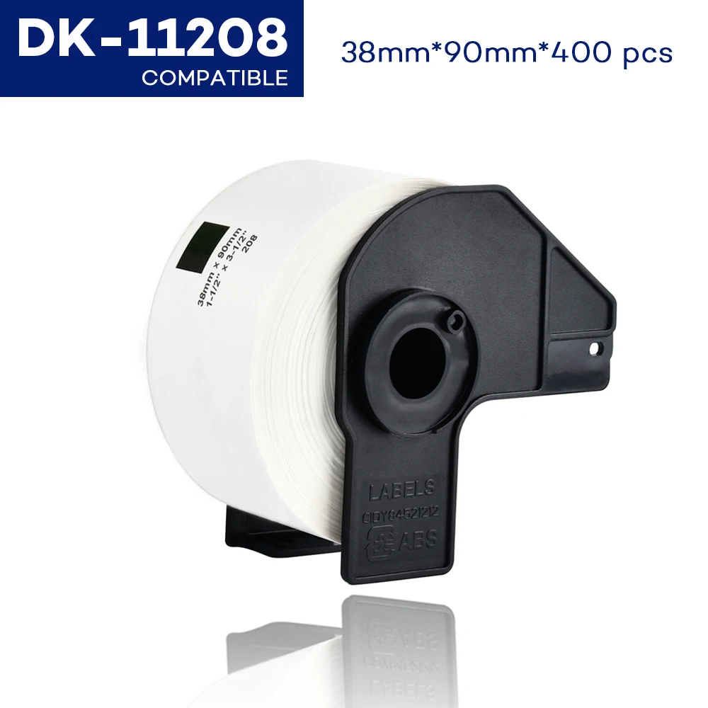 

CIDY Compatible DK-11208 DK 11208 Label 38*90mm Compatible for Brother Label Printer White Paper DK11208 DK-1208 DK208