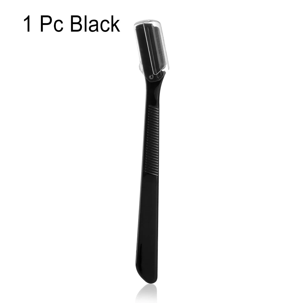 1PC Black 1/2/3 шт., для девушек, для бровей, безопасный нож Нержавеющая сталь Набор для бровей бритвы Ножи, набор для бровей Триммер для удаления волос Красота инструменты - Цвет: 1PC Black