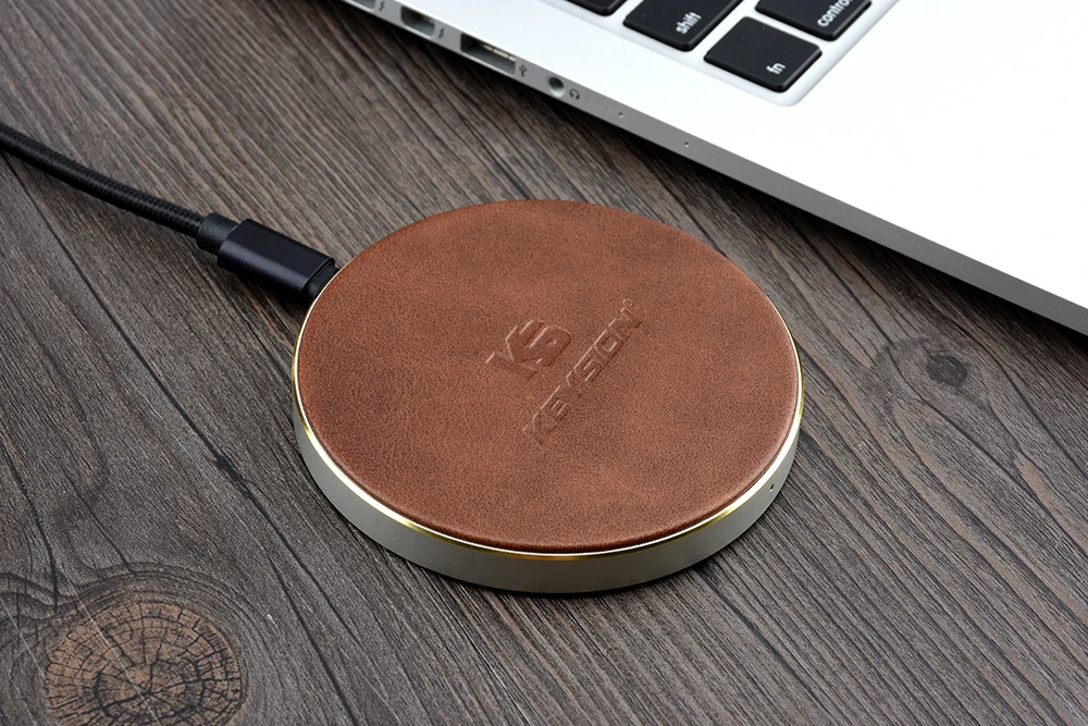 KEYSION 10,8 W Qi Быстрое беспроводное зарядное устройство с ЧПУ из металла pu кожа быстрая зарядка для iPhone 11 Pro Max XS 8 для samsung S10 Plus