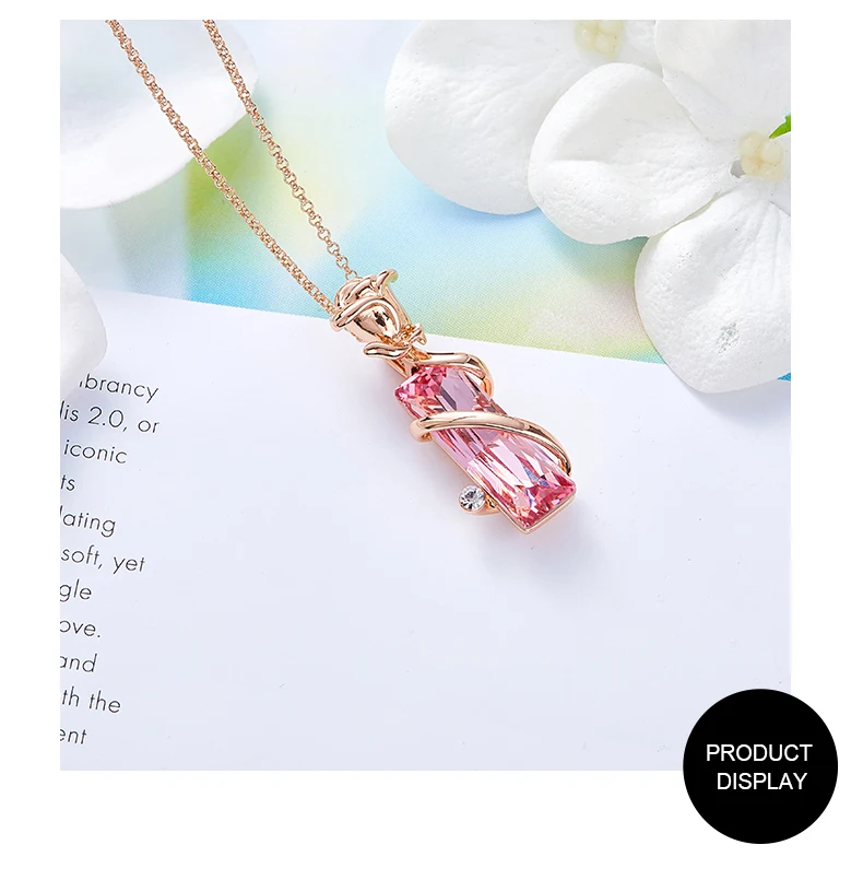 CDE, женское золотое ожерелье с подвеской, украшенное кристаллами Swarovski, ожерелье с розами, воротники, свадебные украшения, подарки
