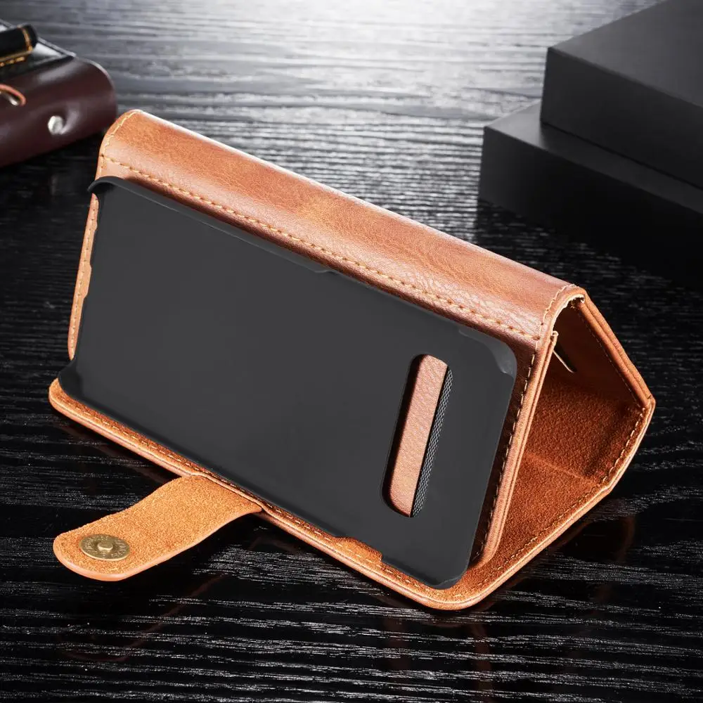 DG. MING для Samsung Galaxy S10 S9 S8 Plus Магнитный съемный чехол бумажник из натуральной кожи с