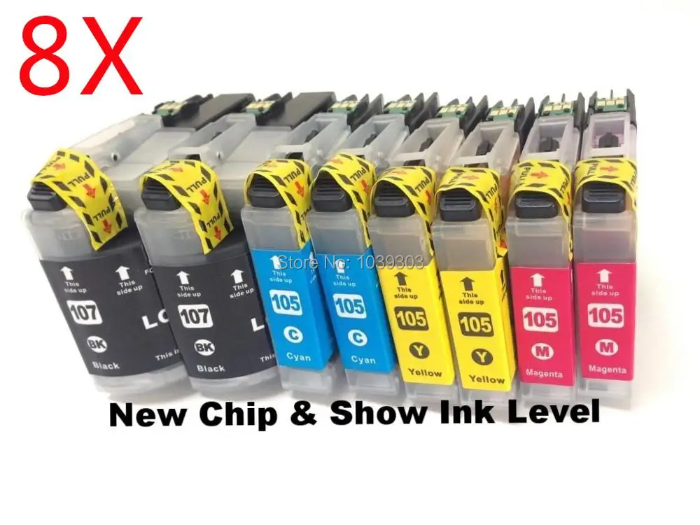 

8x Compatible ink cartridge LC105 LC107 LC109 MFC-J4710DW MFC-J4610DW MFC-J4510DW J4410DW J4310DW MFC-J6520DW J6720DW J6920DW Pr