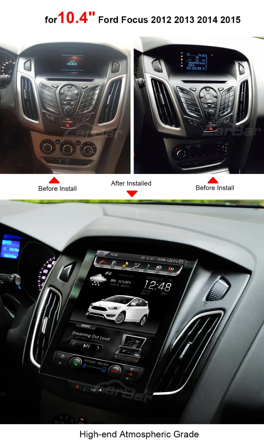 10," вертикальный экран 1024*768 Android автомобильный DVD gps навигатор радио плеер для Ford Focus 2012 2013 ram 2 Гб четырехъядерный