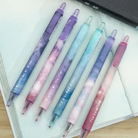 6pcs fantastic starry sky gel pen 0 5mm ballpoint black color school pens for writing signature gift office supplies fb211