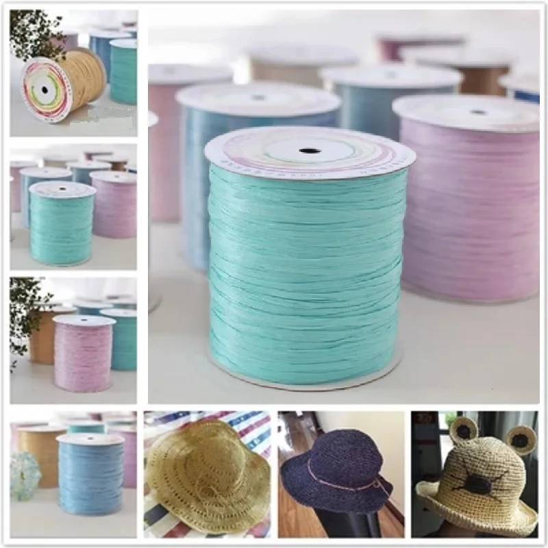 Хлопковая трава Lafite Thread соломенная шляпа вязаная крючком Line Пляжная летняя с