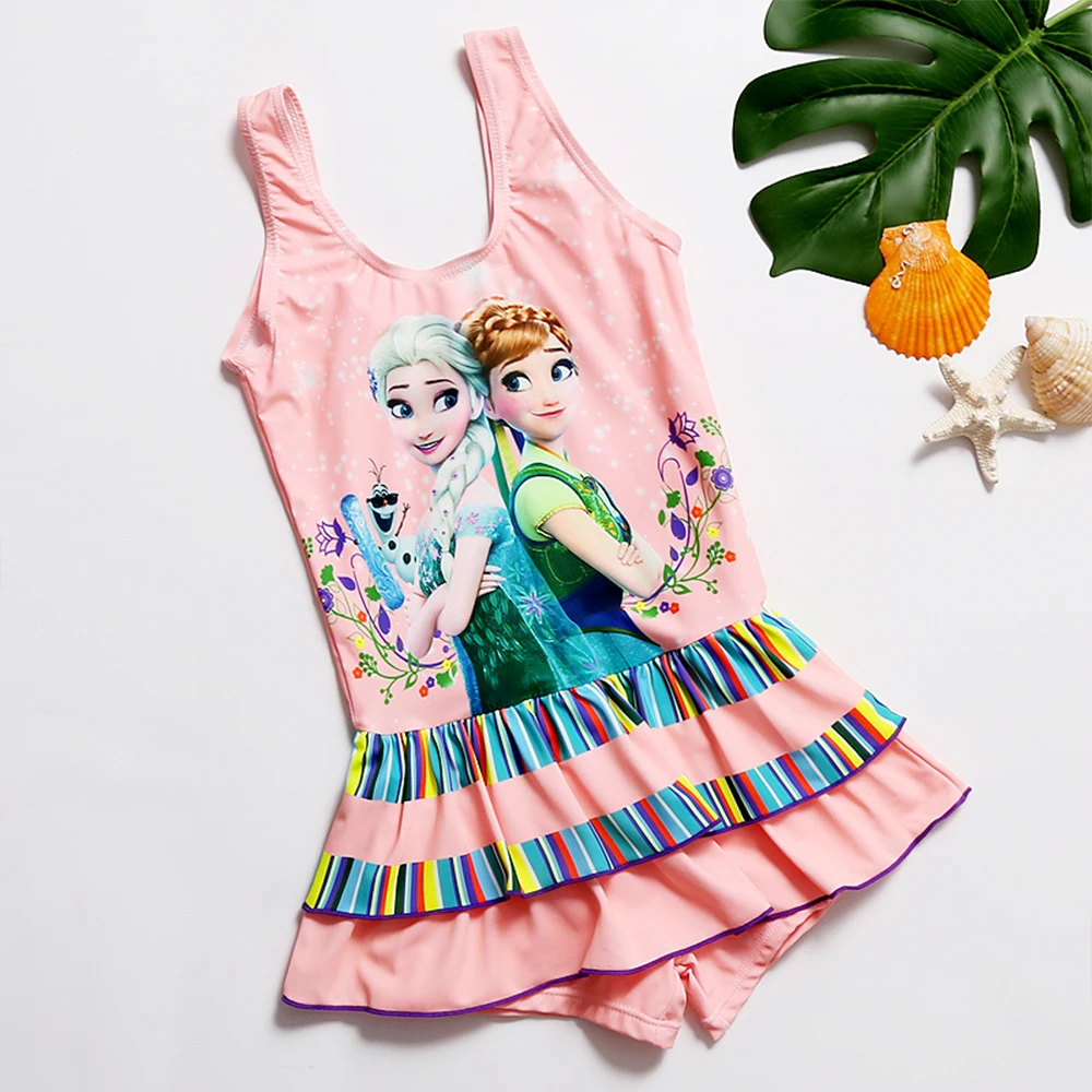 Belle/детский купальник с юбкой одежда для купания, цельное купальное платье Летний Пляжный костюм для девочек Быстросохнущий милый купальный костюм