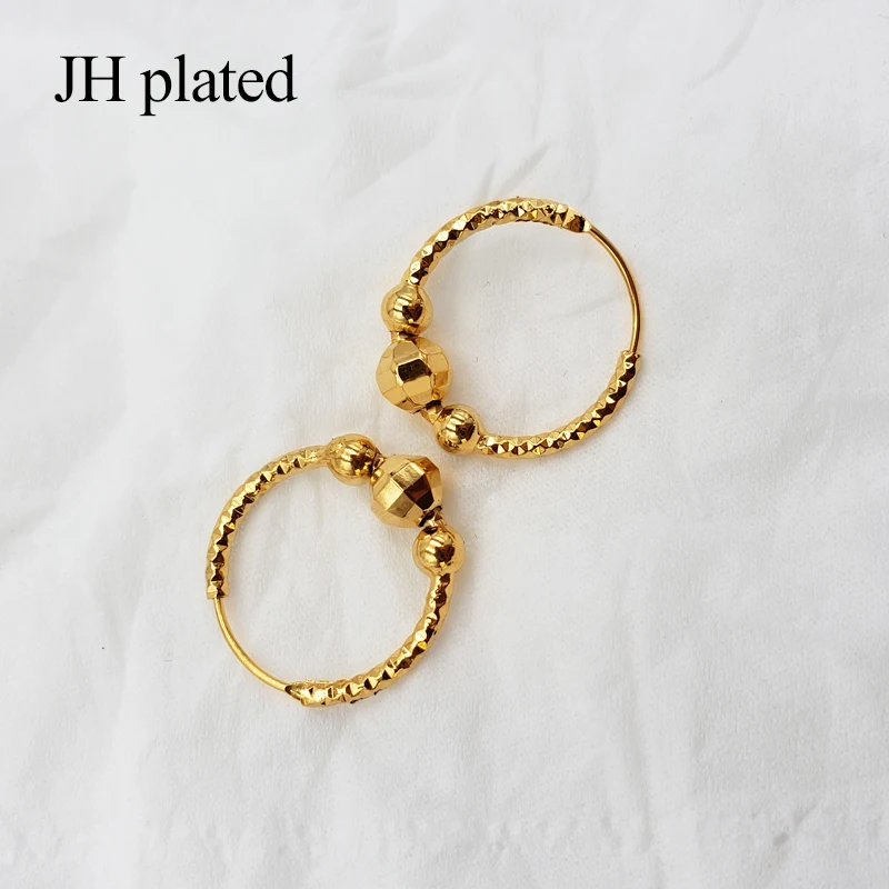 JHplated Мода 24K маленький золотого цвета серьги для женщин/девушек ювелирные изделия эфиопские, африканские, аравийские, Ближний Восток лучший подарок