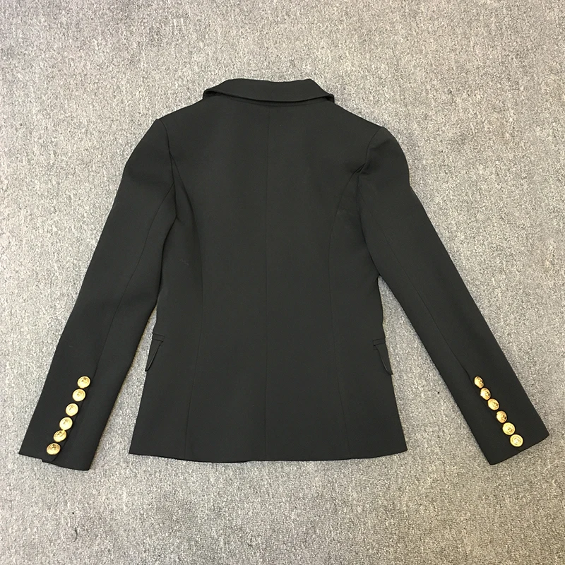 Женский двубортный Блейзер черный приталенный пиджак с длинным рукавом верхняя
