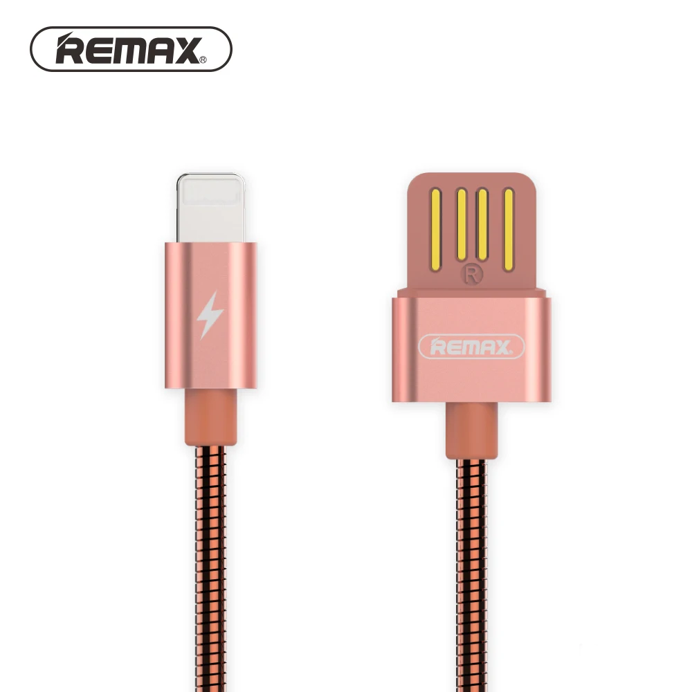 REMAX RC-080i USB кабель для передачи данных для iPhone Xs max XR X 8 7 6 8s 7s 6s plus 5 5S SE iPad air 2 mini 2.1A кабель для быстрой зарядки - Цвет: Rose Gold
