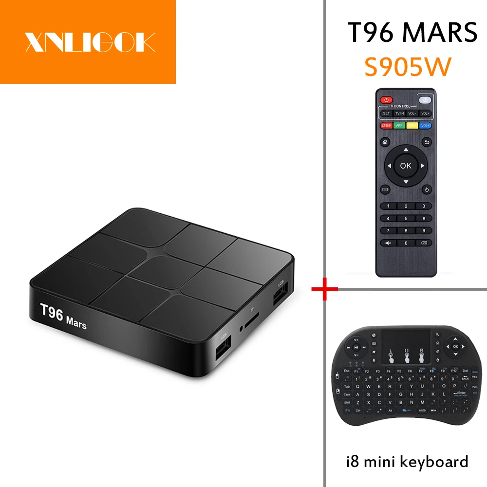 2018 Новый T96 mars Смарт ТВ плеер Android 7 1 телеприставка S905W 1G + 8G/2G 16G Bluetooth
