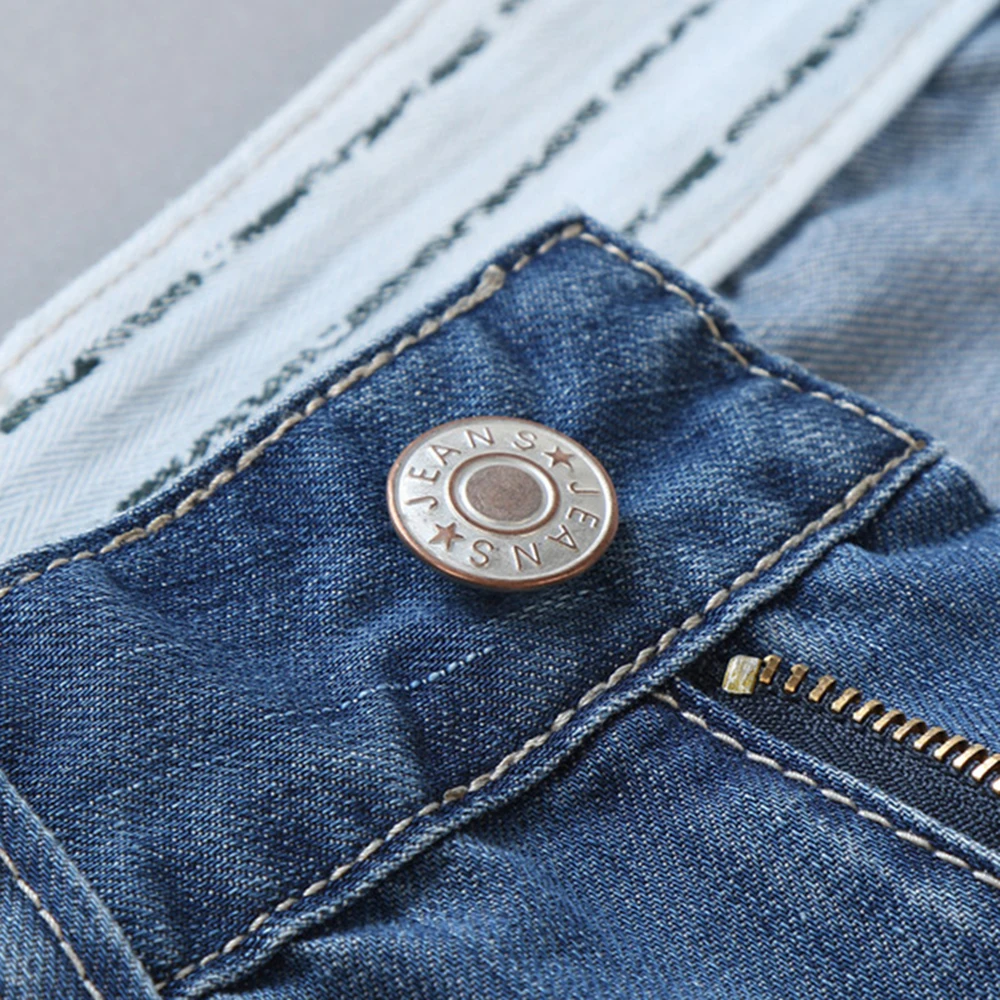 2017 Новое Лето Мужчины Шорты Тонкий Denim Проблемные Отверстие Короткие Джинсы