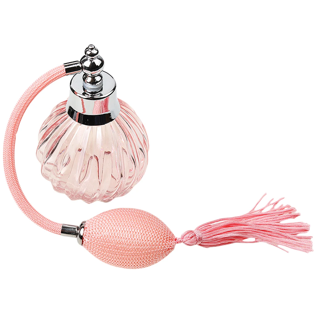 Pink MagiDeal 1 шт. винтажная пустая стеклянная бутылочка одеколона с длинным распылитель спрей-насос для женщин девочек Новинка путешествия подарок 100 мл 4 цвета - Цвет: Pink