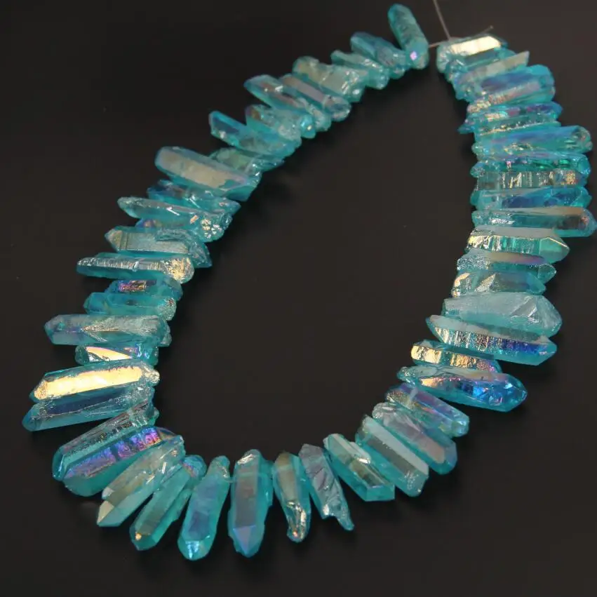 Полированные натуральные небесно-синие титановые кварцевые бриолеты