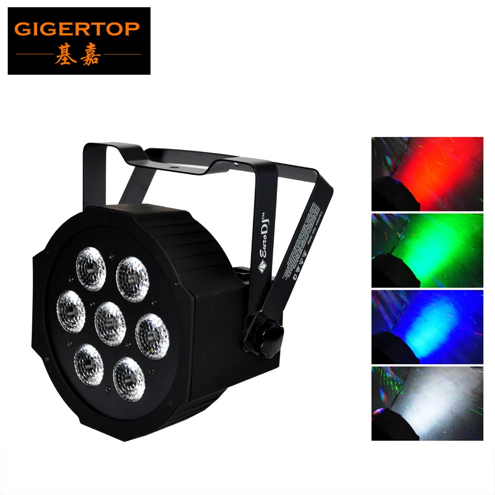 Плоские светодиодные банки TIPTOP MEGA HEXAD PAR 7x12W RGBW 3 контактный разъем XLR DMX простой