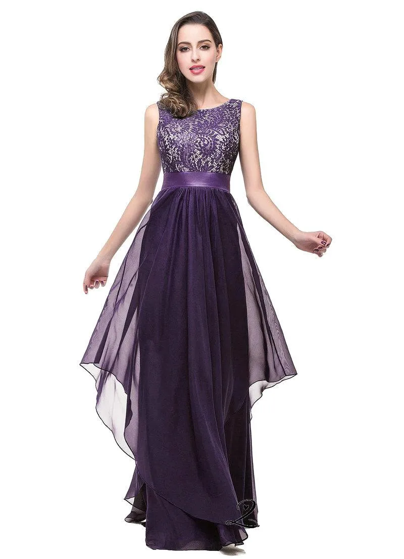 Stock Clearance Burgundy Lace Long Prom Dresses under 50 Chiffon Evening Party Dress with Sashes Vestido de Festa Longo | Свадьбы и